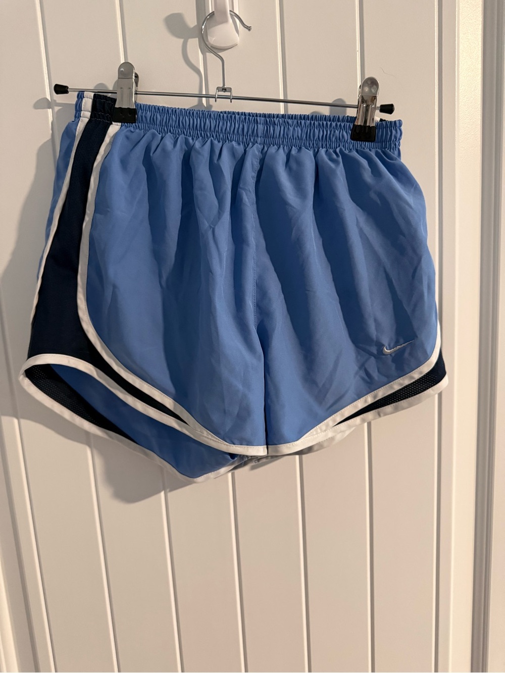 Nike Dri-FIT Women’s Running Shorts Blue White Athletic Lined Size Small